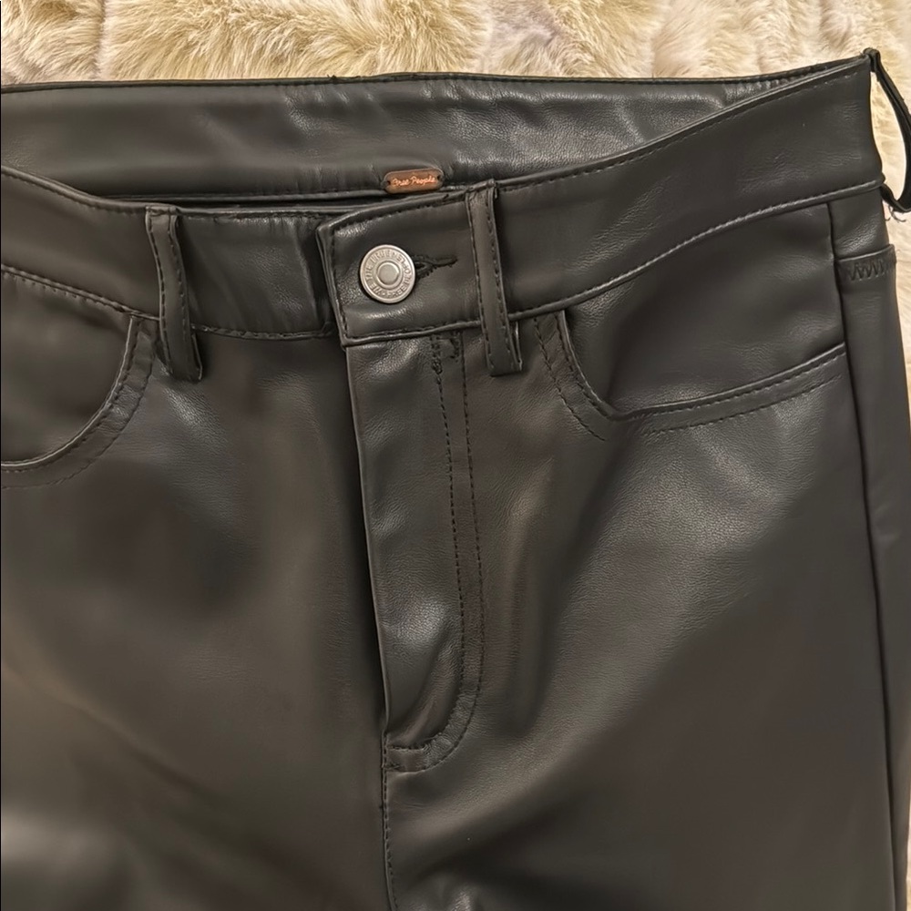 Free People-Black Faux Leather Pants